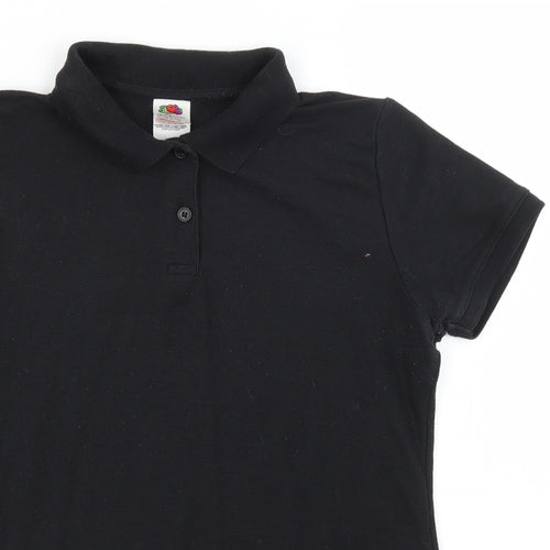 Fruit of the Loom Womens Black   Basic Polo Size M