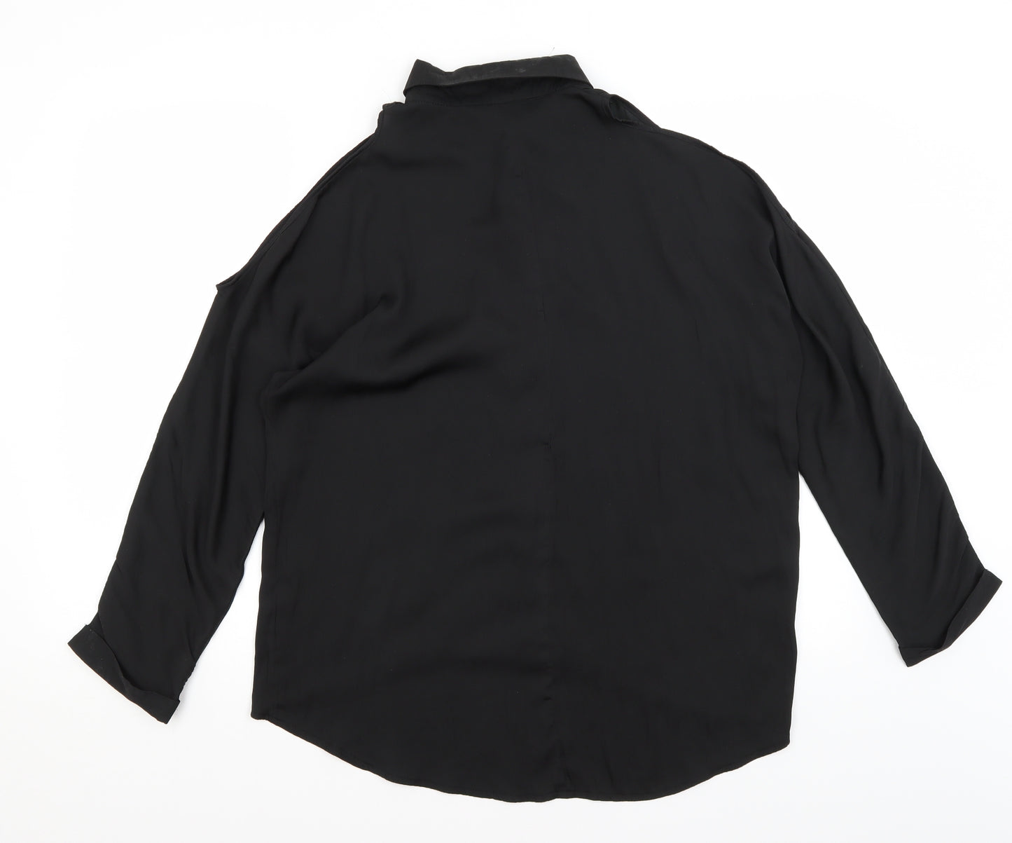 In the Style Womens Black   Basic Button-Up Size 10