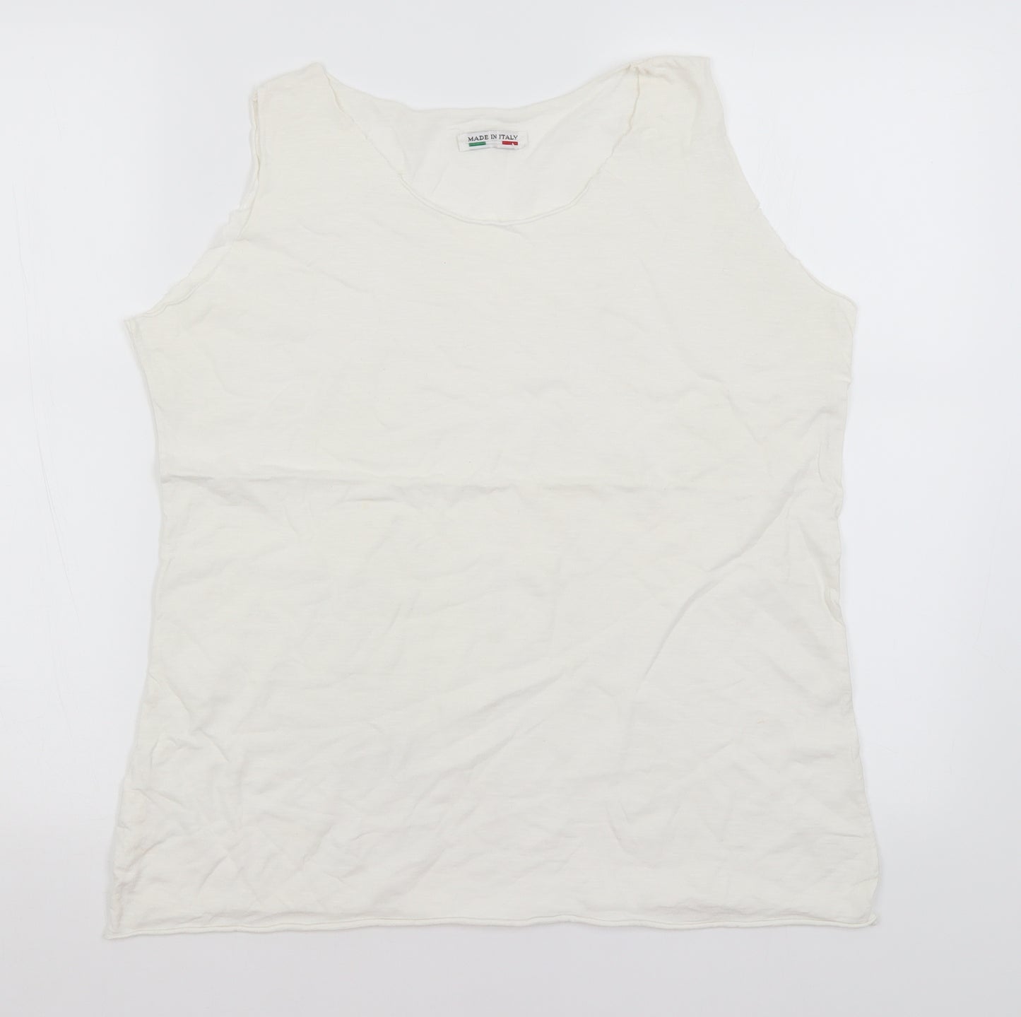 Preworn Womens White   Basic Tank Size L