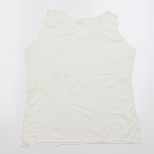 Preworn Womens White   Basic Tank Size L