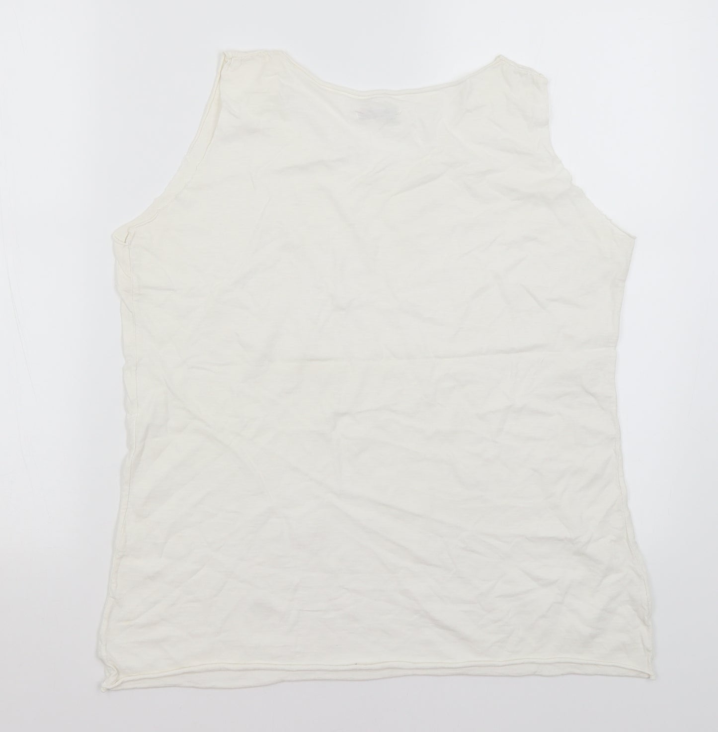 Preworn Womens White   Basic Tank Size L