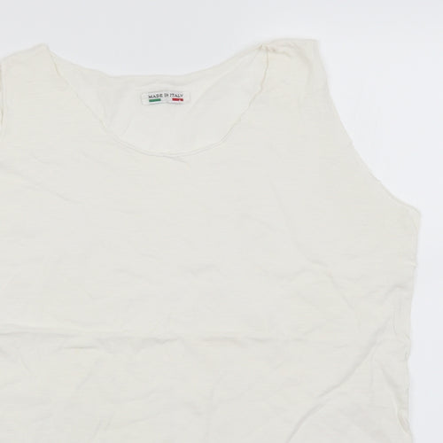 Preworn Womens White   Basic Tank Size L