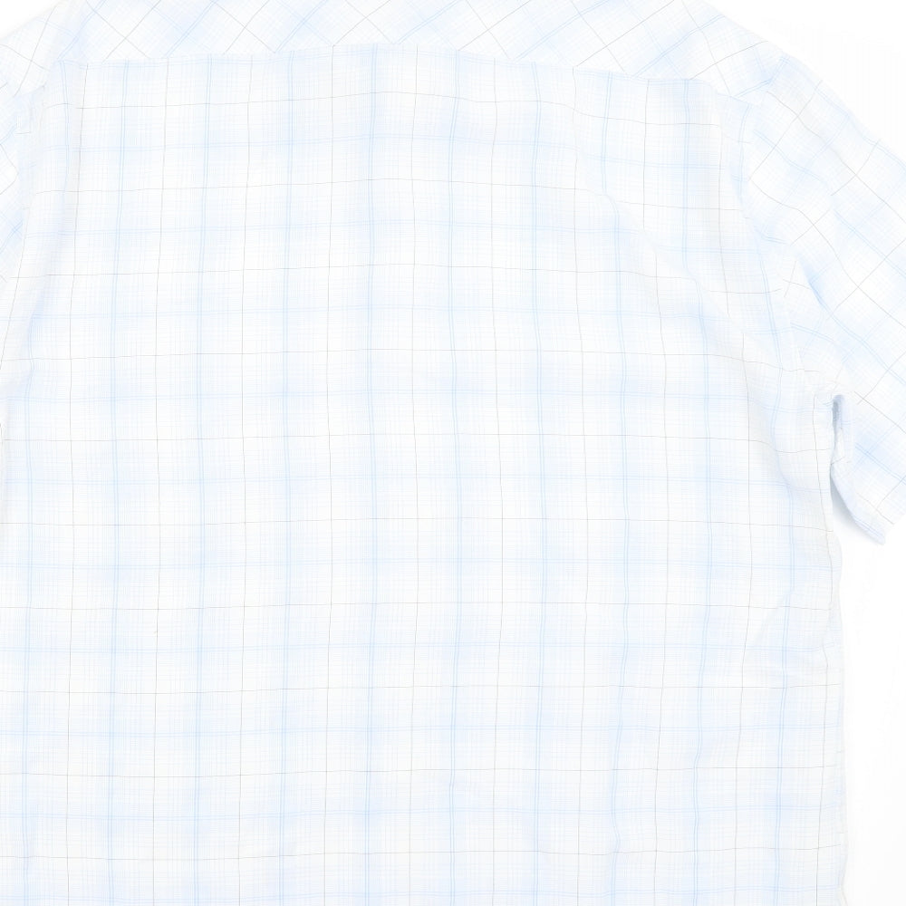 NEXT Mens Blue Plaid   Button-Up Size L