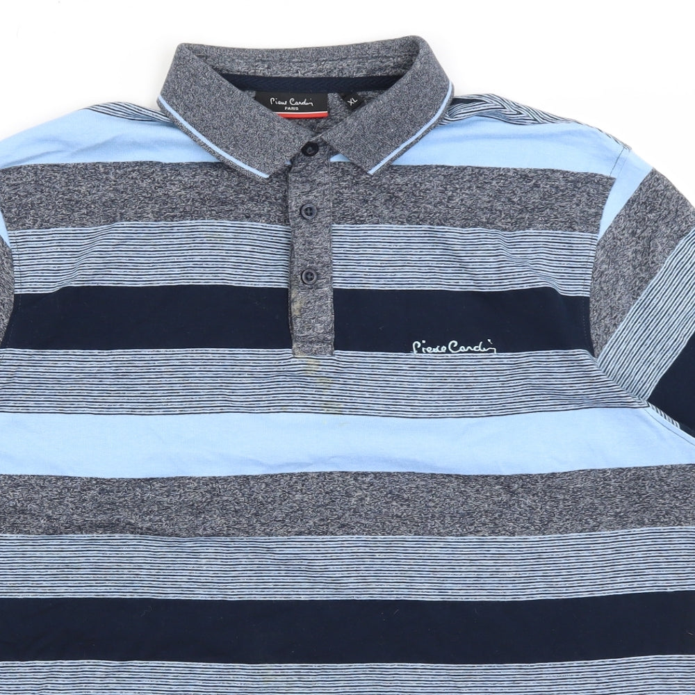 Pierre Cardin Mens Blue Striped   Polo Size XL