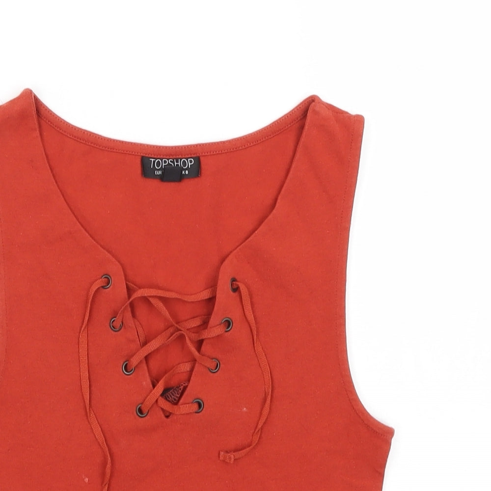 Topshop Womens Red   Cropped Tank Size 8
