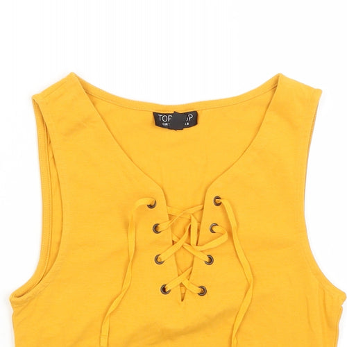 Topshop Womens Yellow   Cropped Tank Size 8