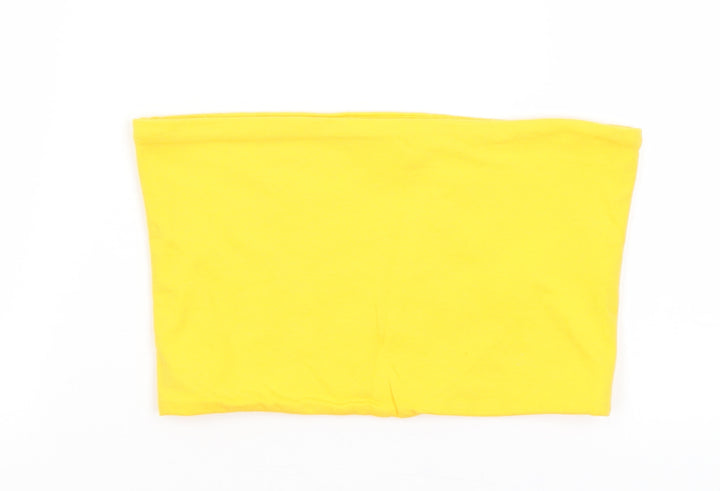 Topshop Womens Yellow   Cropped T-Shirt Size 8