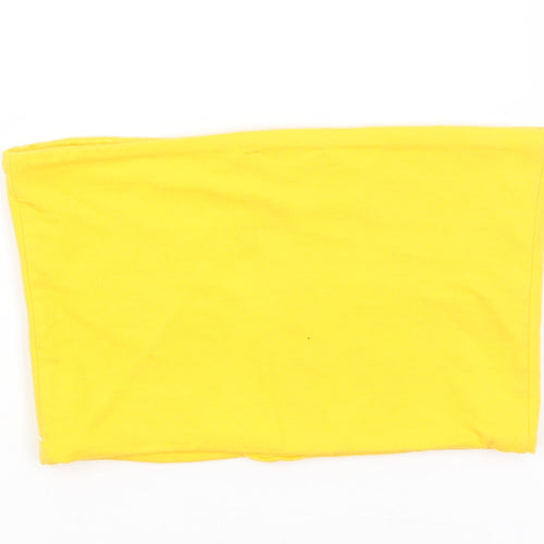 Topshop Womens Yellow   Cropped T-Shirt Size 8