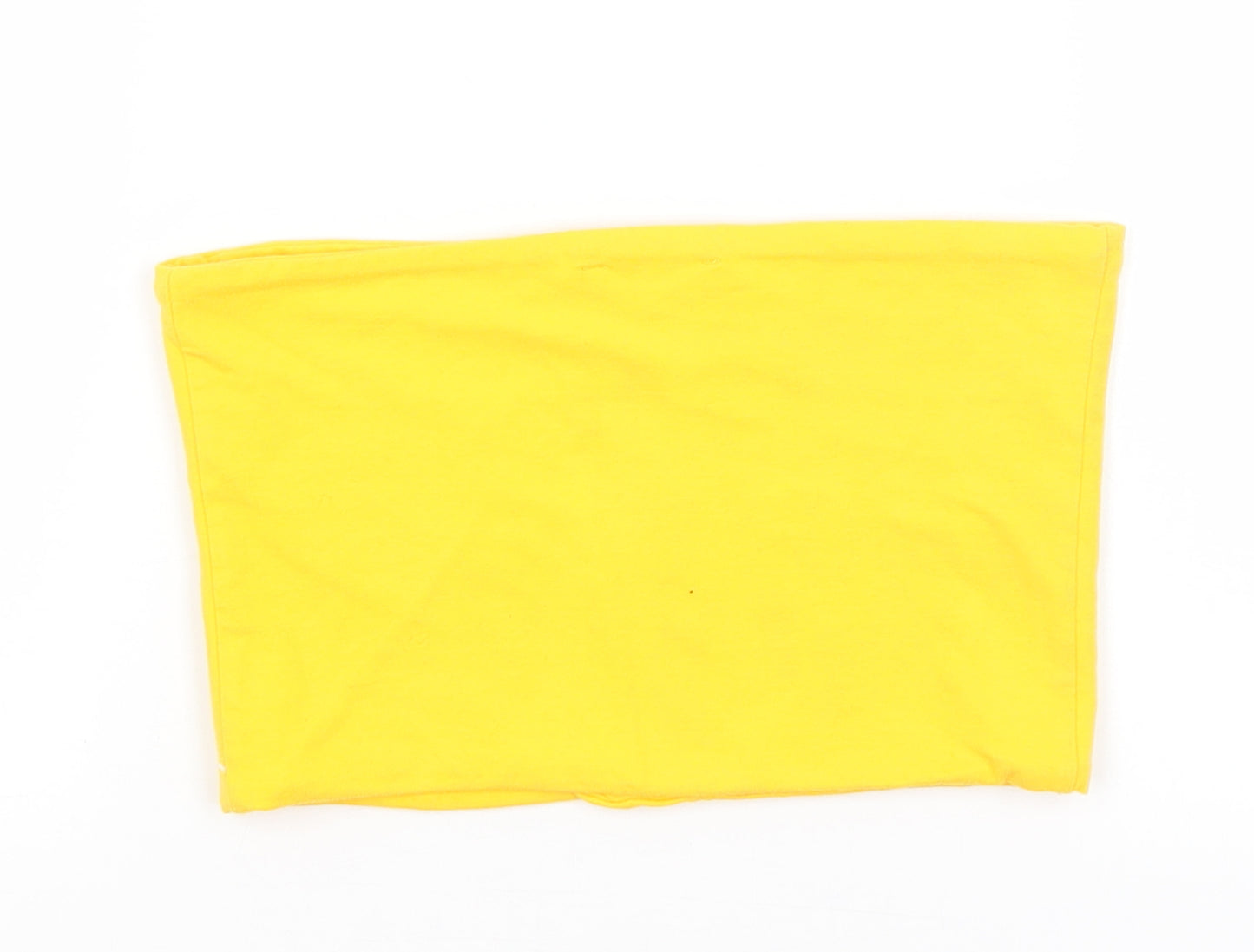 Topshop Womens Yellow   Cropped T-Shirt Size 8