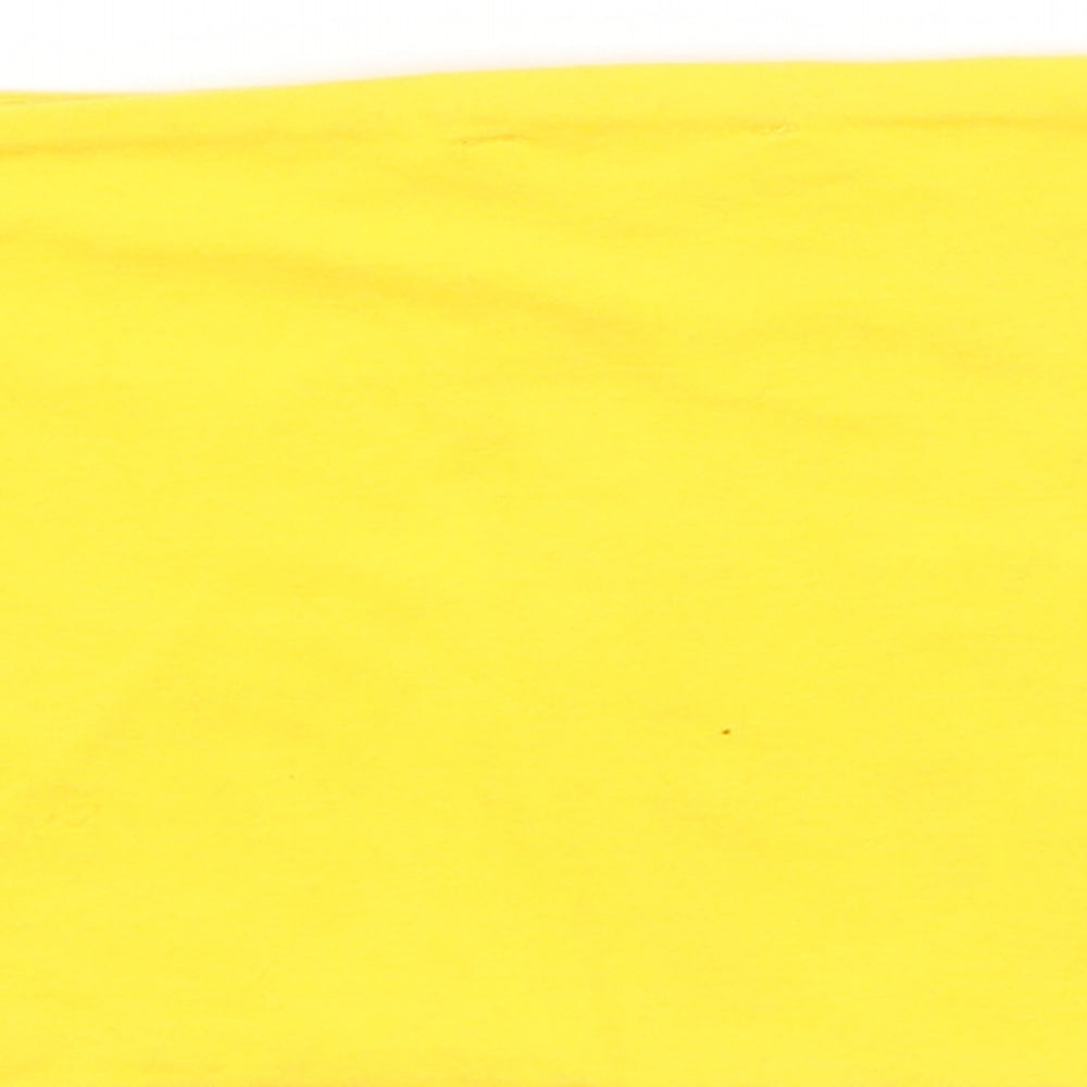 Topshop Womens Yellow   Cropped T-Shirt Size 8