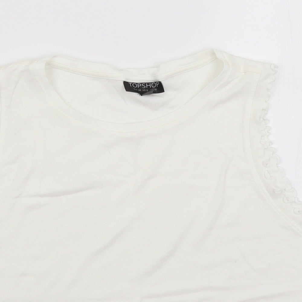 Topshop Womens White   Cropped Tank Size 10