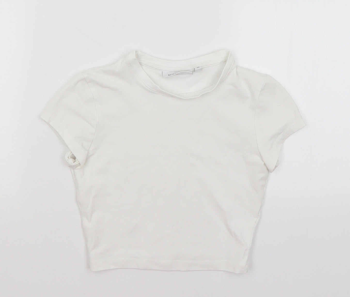 Weekday Womens White   Cropped T-Shirt Size XS