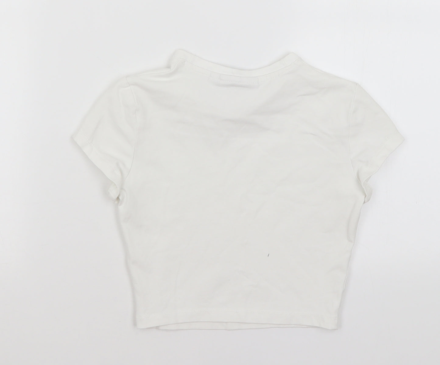 Weekday Womens White   Cropped T-Shirt Size XS