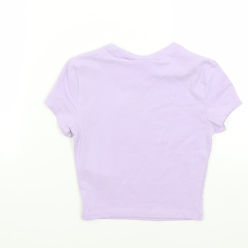 Weekday Womens Purple   Cropped T-Shirt Size XS