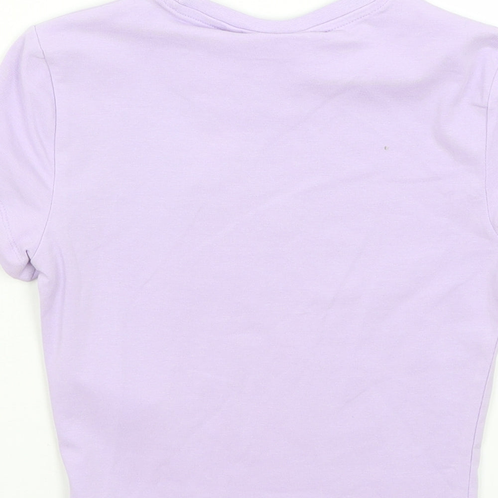 Weekday Womens Purple   Cropped T-Shirt Size XS
