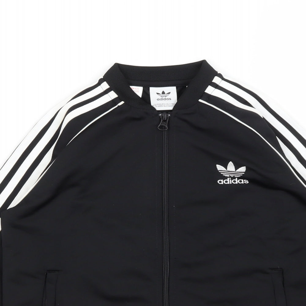 adidas Boys Black   Full Zip Jumper Size 10-11 Years