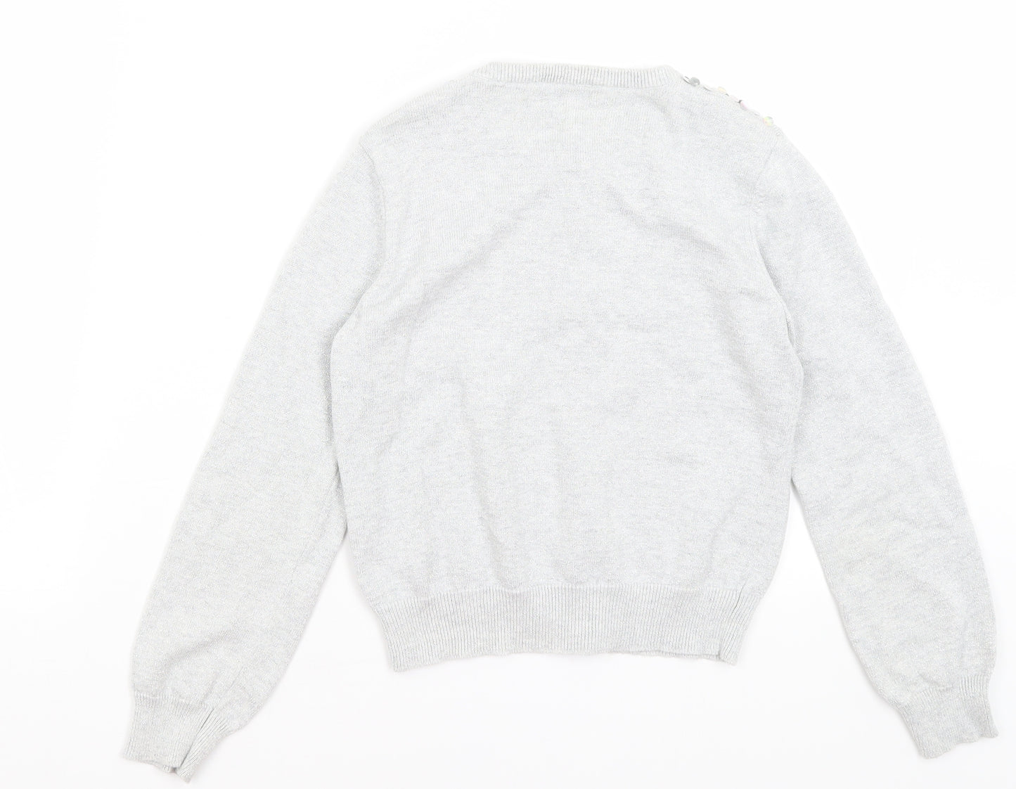 George Girls Silver   Cardigan Jumper Size 8-9 Years