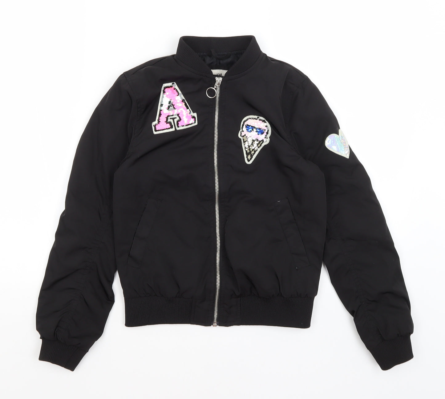 H&M Girls Black   Jacket  Size 9-10 Years