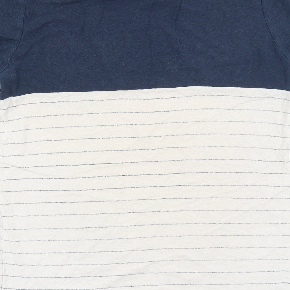 Pull & Bear Mens Grey Striped   T-Shirt Size S