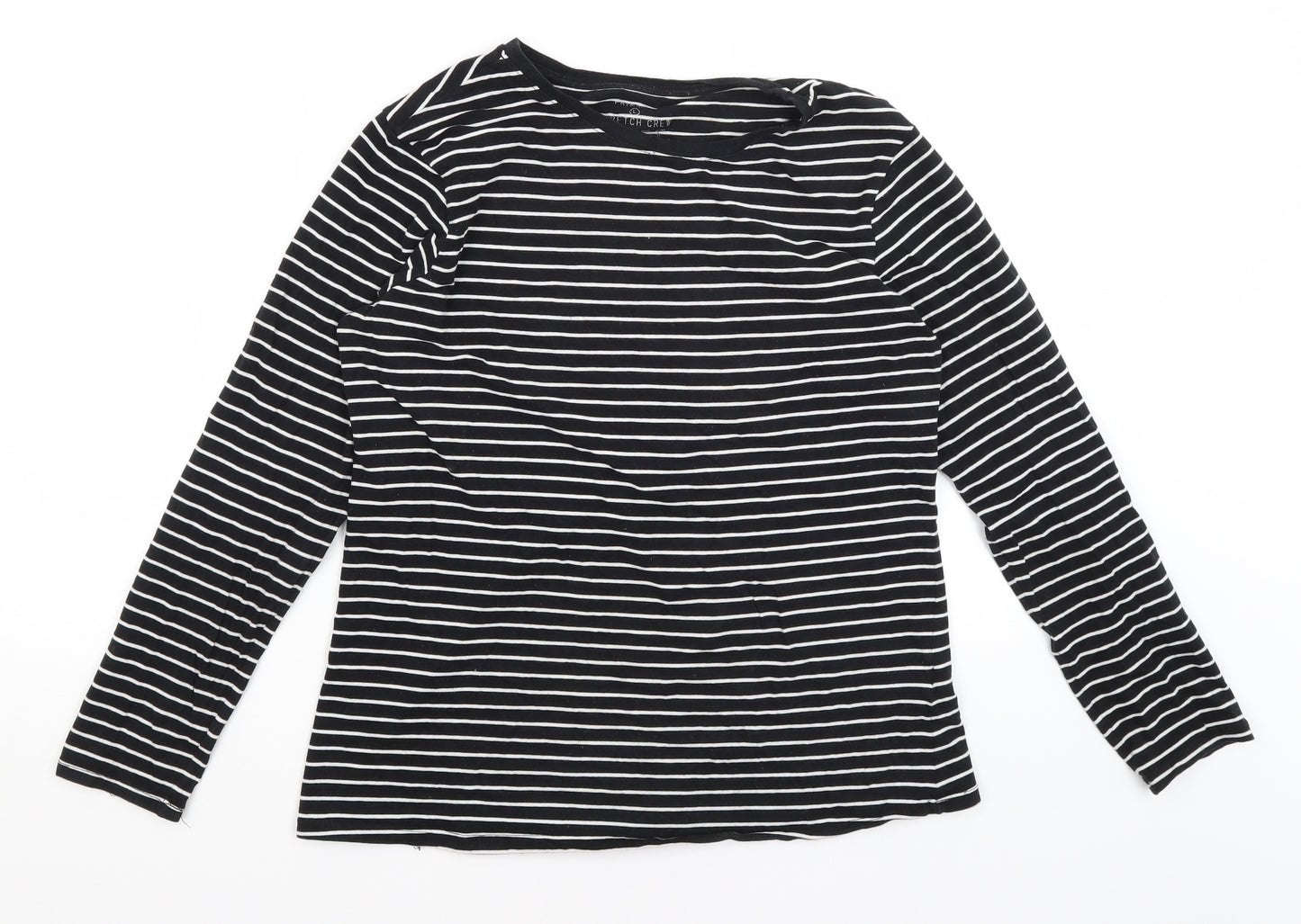Primark Womens Black Striped  Basic T-Shirt Size L