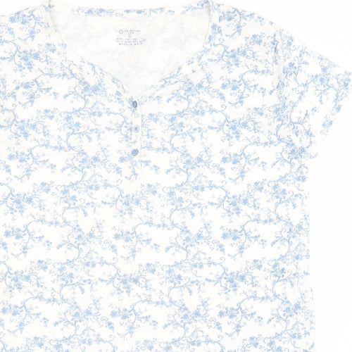 Primark Womens White Floral  Top Nightshirt Size L
