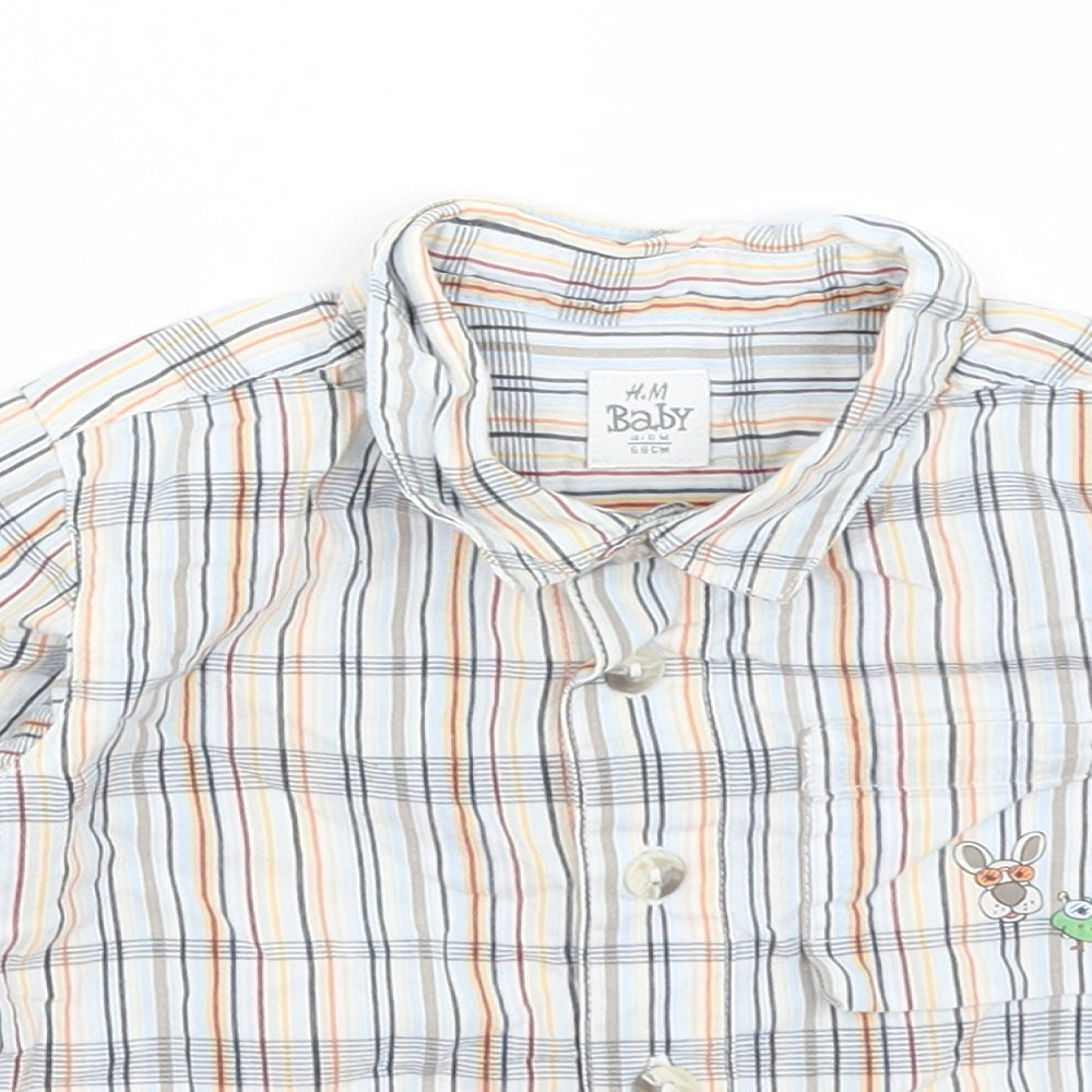 H&M Baby White Striped  Basic Button-Up Size 3-6 Months