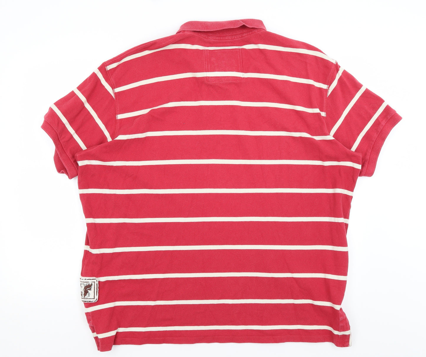On Fire Mens Red Striped   Polo Size 2XL