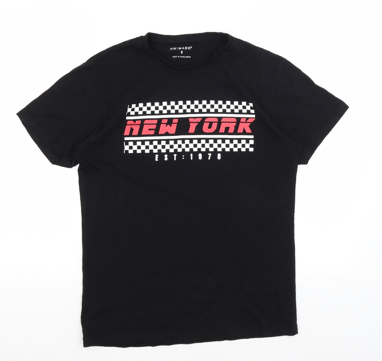 Primark Mens Black    T-Shirt Size S  - New York