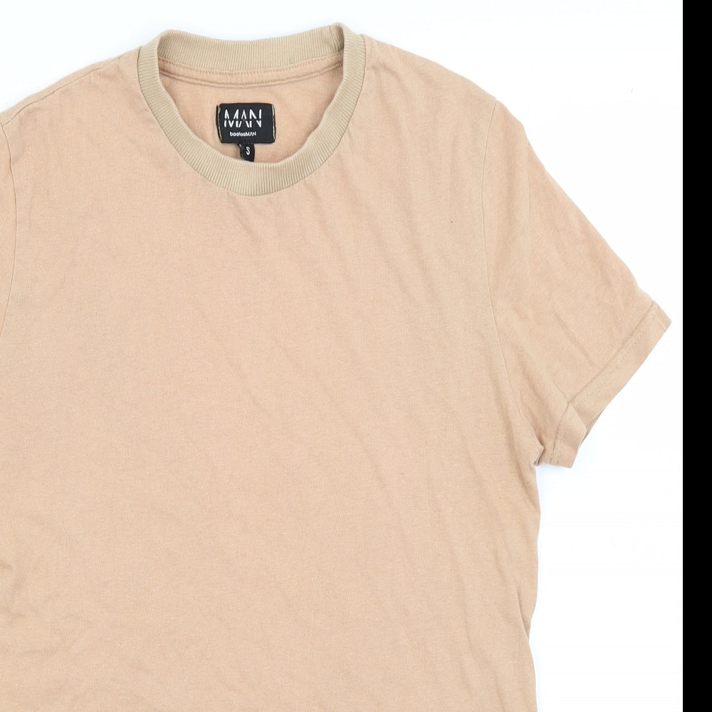 Boohoo Man Mens Beige    T-Shirt Size S