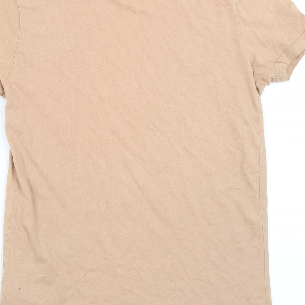 Boohoo Man Mens Beige    T-Shirt Size S