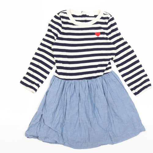 Gap Girls Blue Striped  Fit & Flare  Size 5 Years