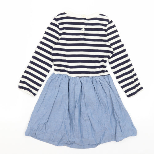 Gap Girls Blue Striped  Fit & Flare  Size 5 Years