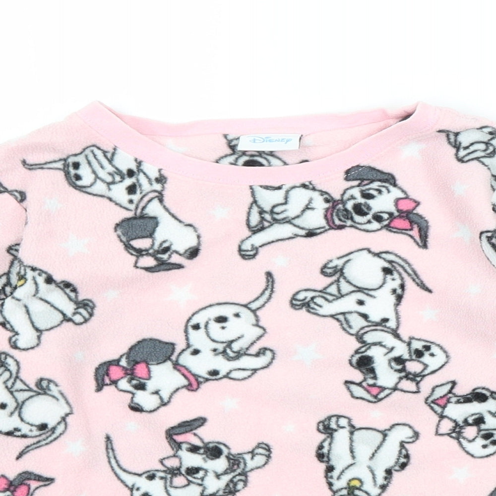 Disney Girls Pink Solid  Top Pyjama Set Size 6 Years  - 101 Dalmations