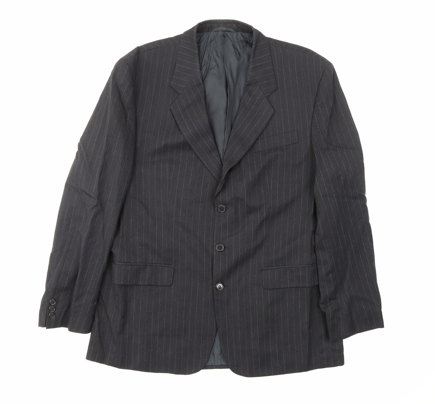JAMES BARRY  Mens Black Striped  Jacket Blazer Size 44