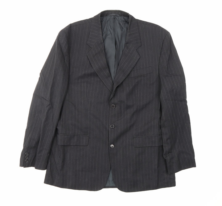 JAMES BARRY  Mens Black Striped  Jacket Blazer Size 44