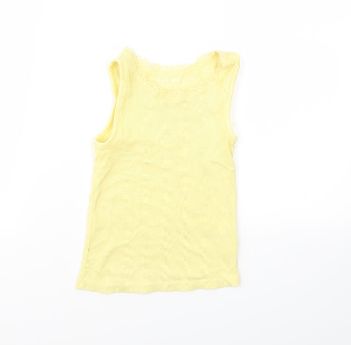 NUTMEG Girls Yellow Basic T-Shirt Size 4-5 Years