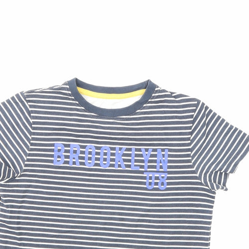 VERY  Boys Blue Striped  Basic T-Shirt Size 7-8 Years
