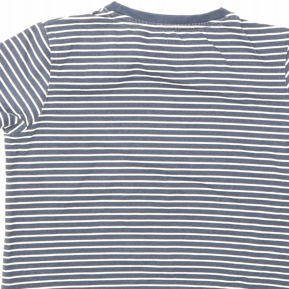 VERY  Boys Blue Striped  Basic T-Shirt Size 7-8 Years