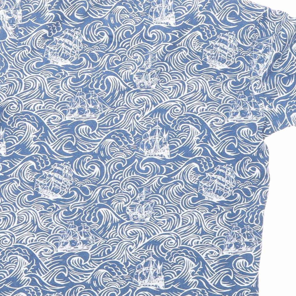 TU Boys Blue Geometric  Basic T-Shirt Size 7 Years