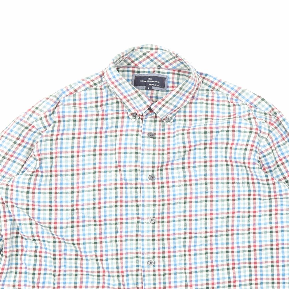 M&S Mens Multicoloured Check   T-Shirt Size L
