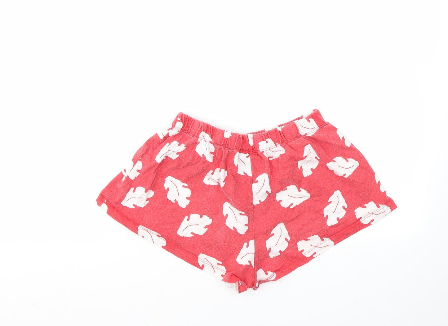 PRIMARK  Womens Red   Cut-Off Shorts Size 10 - STRECHY WAISTBAND