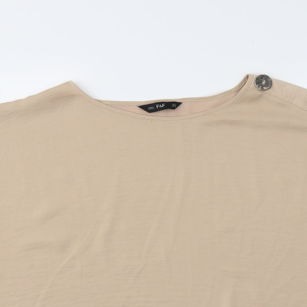 F&F Womens Beige   Basic Blouse Size 14