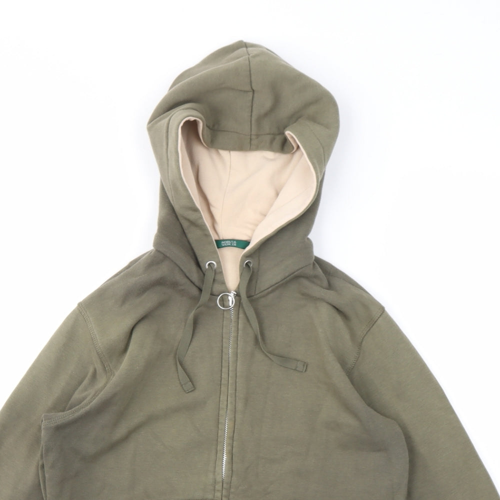 M&S Womens Green   Full Zip Jumper Size 10