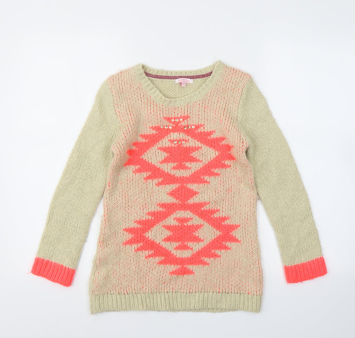 Debenhams Girls Beige Jumper Dress Size 9-10 Years