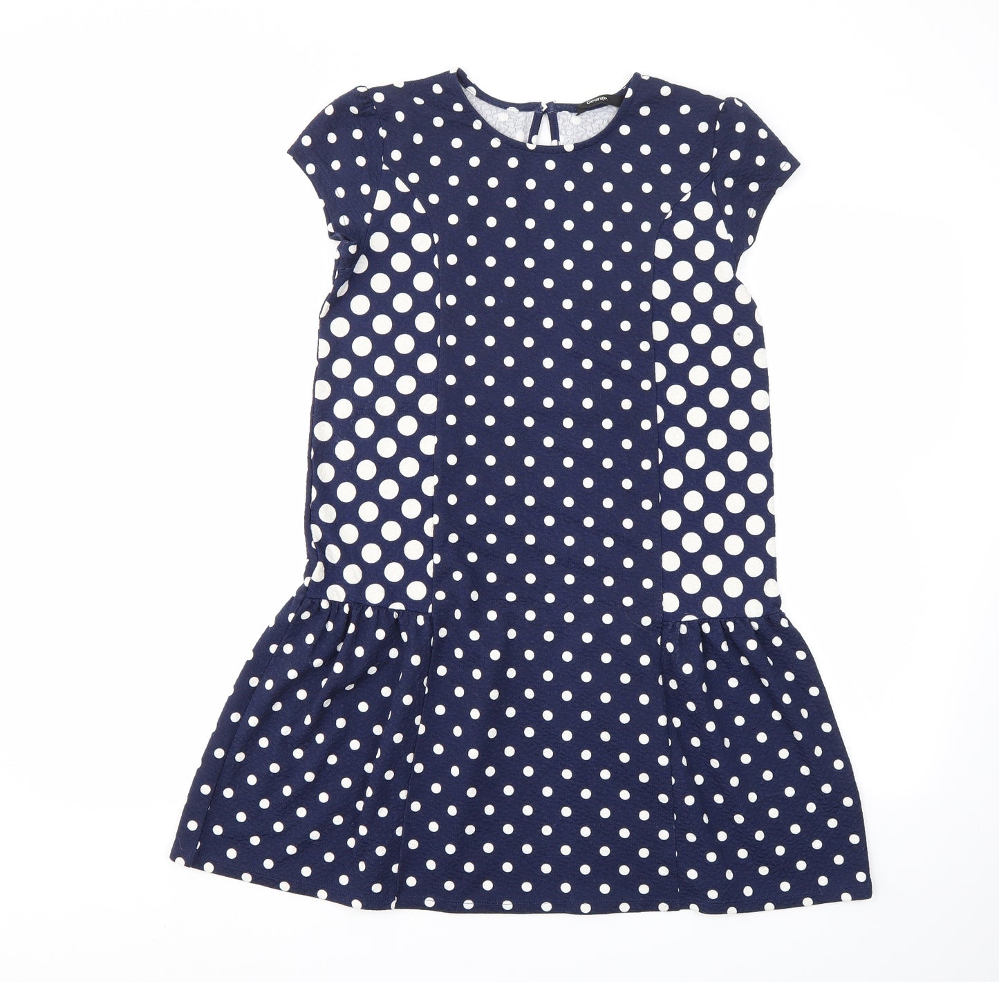 George Girls Blue Polka Dot  Fit & Flare  Size 11-12 Years