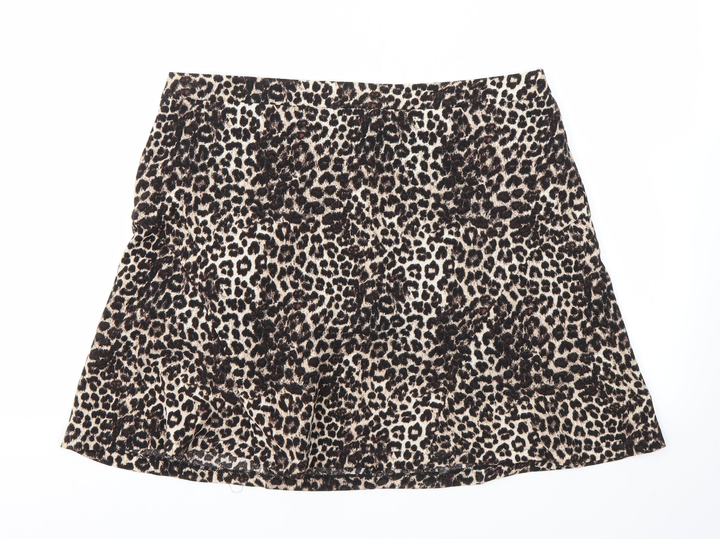 George Womens Brown Animal Print  Flare Skirt Size 16
