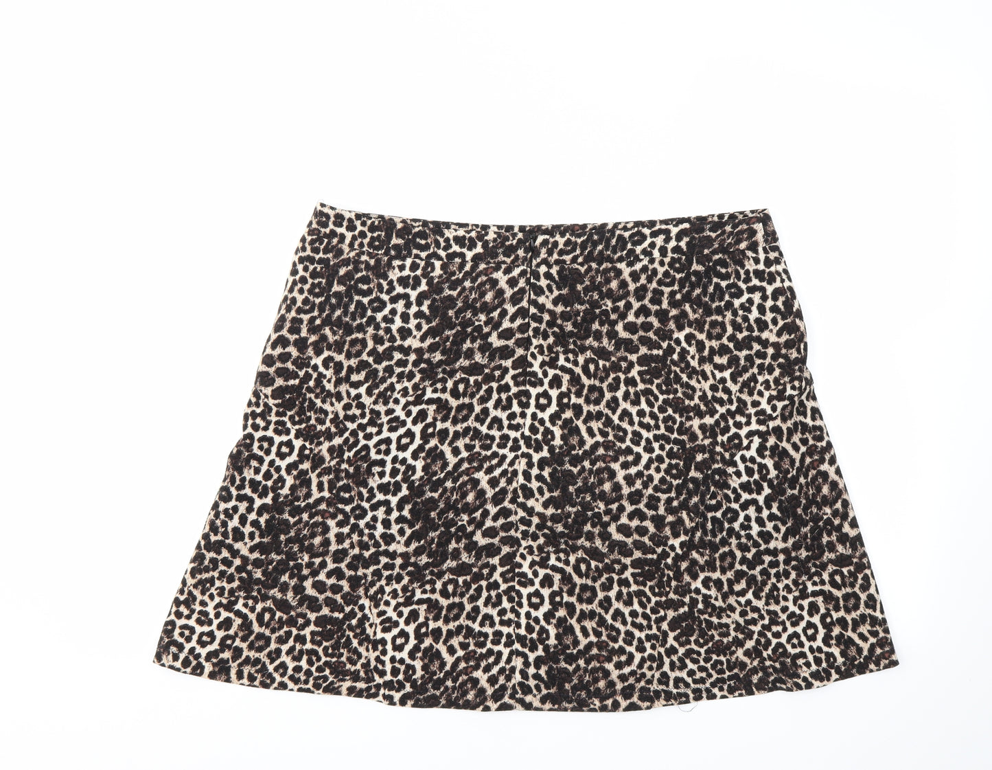 George Womens Brown Animal Print  Flare Skirt Size 16