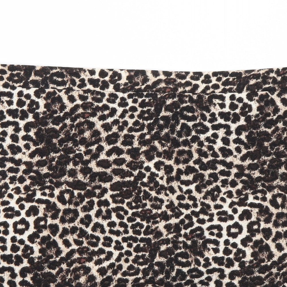 George Womens Brown Animal Print  Flare Skirt Size 16