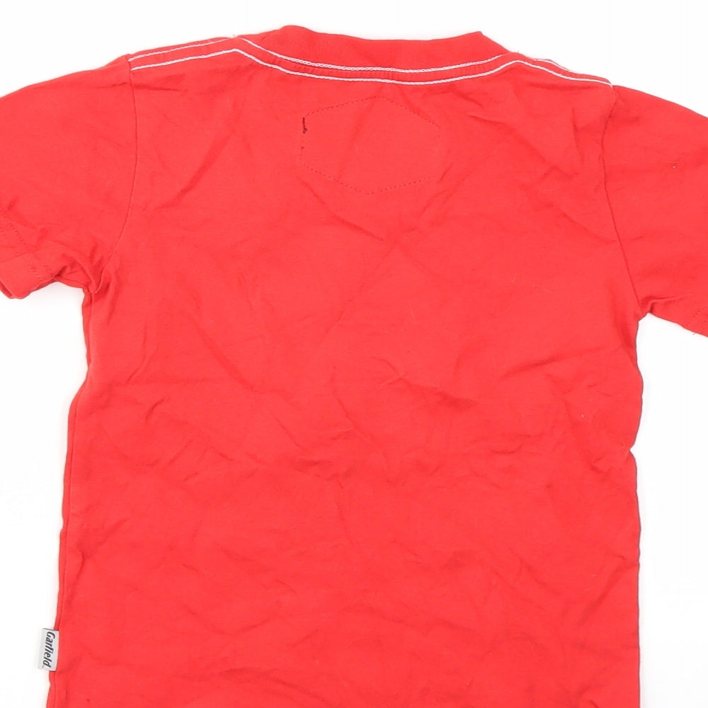 Garfield Boys Red Geometric  Basic T-Shirt Size 2 Years