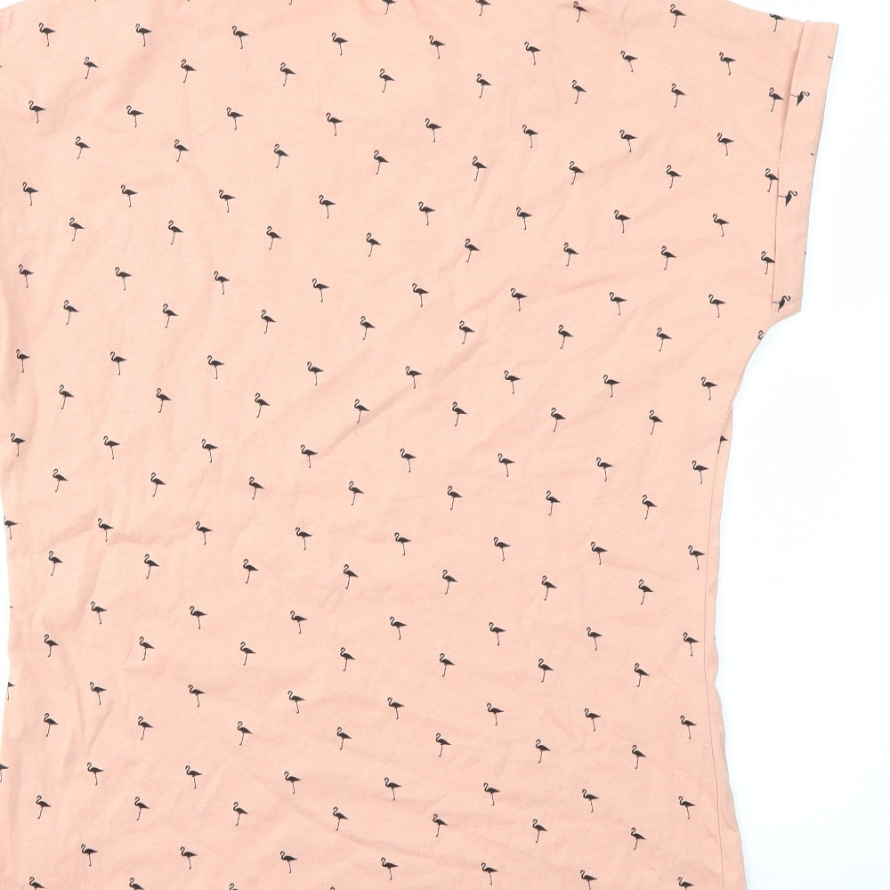 Miso Womens Pink Animal Print  Basic T-Shirt Size 16